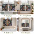 thumbnail image 6 of Vintage Flower Tier Curtains, Boho Abstract Colorful Ethnic Floral Light Filtering Kitchen Curtains, 2Pcs Rod Pocket Half Window Treatments Panels for Sink Cafe Cabinet Basement 27.5x45 Inches, 6 of 9