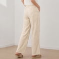 thumbnail image 6 of UAMVSH Women's Striped Casual Pants Comfy Elastic Waist Wide Leg Pants Fashion Loose Drawstring Lounge Trousers with Pockets, 6 of 7