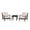 Black / Dune Burlap, variant on Martha Stewart by POLYWOOD Chinoiserie 3-Piece Deep Seating Set in Slate Grey / Midnight Linen