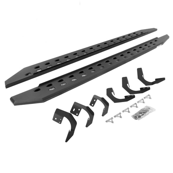 Go Rhino 69420687SPC RB20 Slim Line Running Boards with Mounting Brackets Kit For Ram 15-18 1500, Ram 19-23 1500 Classic (Crew Cab Pickup)