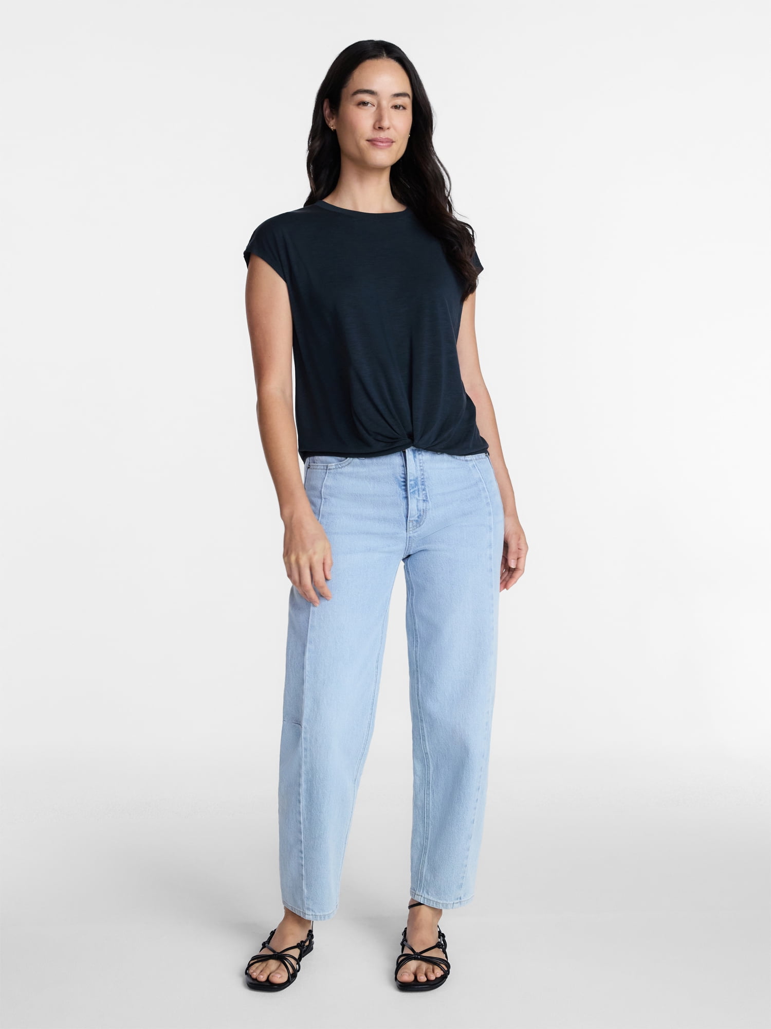 Time and Tru Women's Twist Front Top, Sizes XS-XXXL