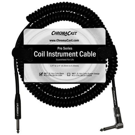 ChromaCast Pro Series Coil Instrument Cable 30 Feet, Black, 1/4