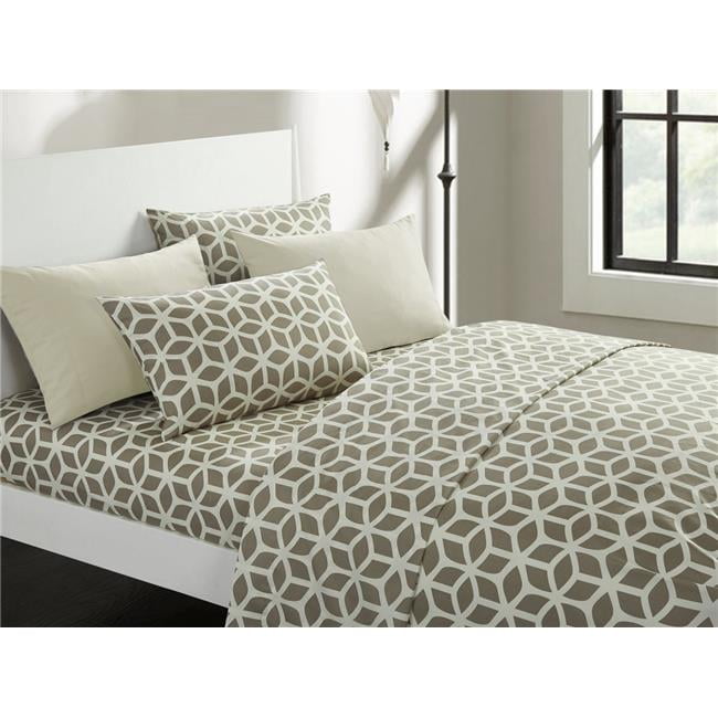 Chic Home Ss7951 8011 Us Inez Sheet Set Super Soft Contemporary Deep Chic Home Ss7951 8011 Us Inez Sheet Set Super Soft Contemporary Deep Pocket Design King Size Flat Fitted Sheets Bonus Pillowcases Taupe 12 Piece