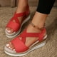 thumbnail image 4 of Amzcrzy Zapatos de mujer,Zapatos de mujer,Zapatillas de mujer, Sandalias informales con tiras y tacón inclinado para mujer Sandalias Mujer Zapatillas De Casa, 4 of 5