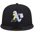 thumbnail image 2 of Men's New Era Black Oakland Athletics Multi-Color Pack 59FIFTY Fitted Hat, 2 of 5
