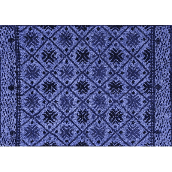Ahgly Company Machine Washable Indoor Rectangle Abstract Blue Modern Area Rugs, 5' x 7'