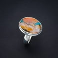 thumbnail image 2 of StarGems&reg; Natural Copper Chalcedony Handmade 925 Sterling Silver Ring 8.25 F1685, 2 of 6
