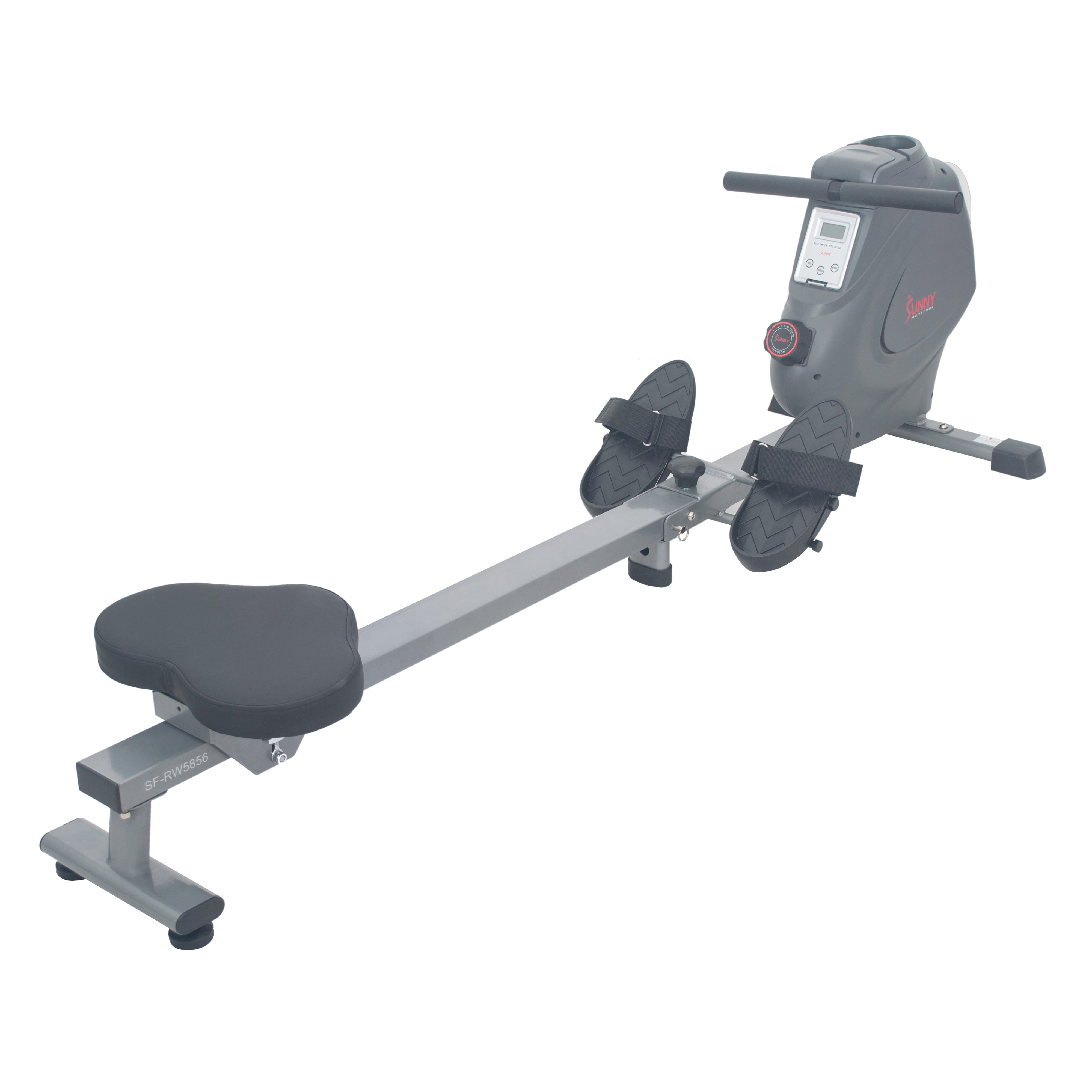 Sunny Health & Fitness Magnetic Rowing Machine Rower, LCD Monitor with Device Holder - SF-RW5856