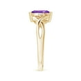 thumbnail image 3 of ANGARA Natural Criss-Cross Marquise Amethyst Solitaire Ring with Diamonds in 14K Yellow Gold for Women (Size-8x4mm) | February Birthstone, Anniversary, Jewelry Gift for Women | Natural Amethyst Ring, 3 of 8