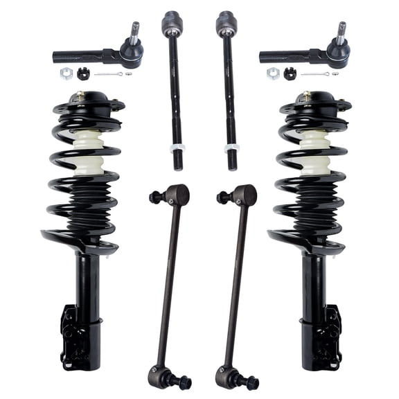 Detroit Axle - Front 8pc Struts Kit Struts with Coil Spring Sway Bars Outer Inner Tie Rods for Chevrolet Malibu, Pontiac G6, Saturn Aura