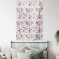 thumbnail image 4 of Shabby Chic Decor Tapestry, English Roses Violets Gardening Plants Inflorescence Twigs Spring Buds, Wall Hanging for Bedroom Living Room Dorm Decor, 60W X 80L Inches, Multicolor, by Ambesonne, 4 of 5
