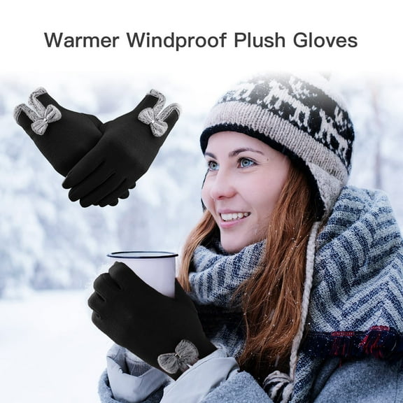 MSJUHEG Gloves Fingerless Gloves Work Gloves Winter Gloves Women Winter Gloves Warm Touchscreen Gloves Windproof Gloves For Women Girls Ladies Winter Using Winter Gloves Men Black One Size