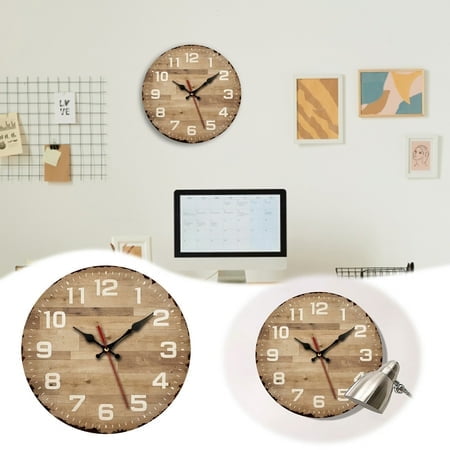 Horloge Minimaliste en Bois pour Salon Horloge Murale en MDF Horloge Décorative pour Salon en Acier pour Four Minuteurs pour Cuisson Gros Chiffres Lent 26 Articles de Cuisson à Moins de 10 Entraînement Physique