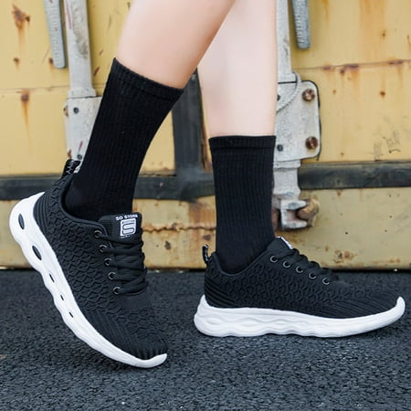 

WOXINDA Women Flying Woven Mesh Shoes Lace-Up Casual Shoes Student Sports Running Shoes