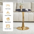 thumbnail image 5 of S-HOME Round Dining Table 23.6 Inch Circle Tulip Design With Thickened Top And Metal Pedestal For Living Room And Kitchen Use, 5 of 11