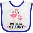 thumbnail image 3 of Inktastic My Aunt Loves Me Flamingo Niece Girls Baby Bib, 3 of 4