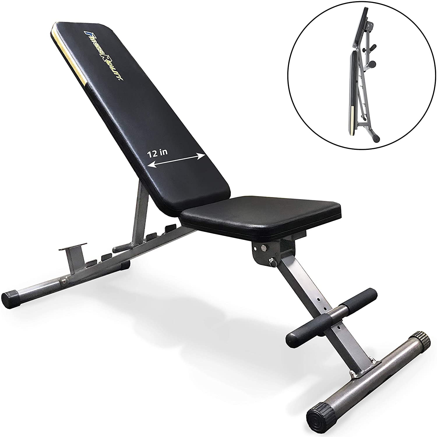 Fitness Reality 1000 Super Max Weight Bench with Upgraded Wider Backrest/Seat (2019 Version), 800 lb (2804) - Walmart.com - Walmart.com