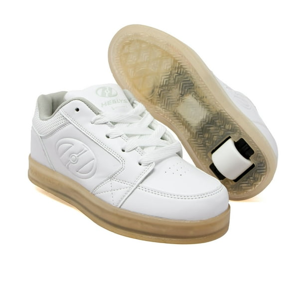 Tenis Patín Blanco Luz Led Recargable Heelys Una Rueda Unisex