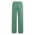 thumbnail image 5 of Karight Womens Casual Loose Wide Leg Pants Solid Color Drawstring Elastic High Waist Linen Blend Long Trousers with Pockets, 5 of 5