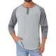 thumbnail image 1 of Camisetas de manga larga Raglan para hombres INSPIRE CHIC, estilo casual, tipo Henley, 2XL, gris, 1 of 6