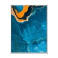 thumbnail image 1 of Designart Abstract Marble Composition In Blue and Orange III FLOAT FRAME WALL ART, 1 of 4