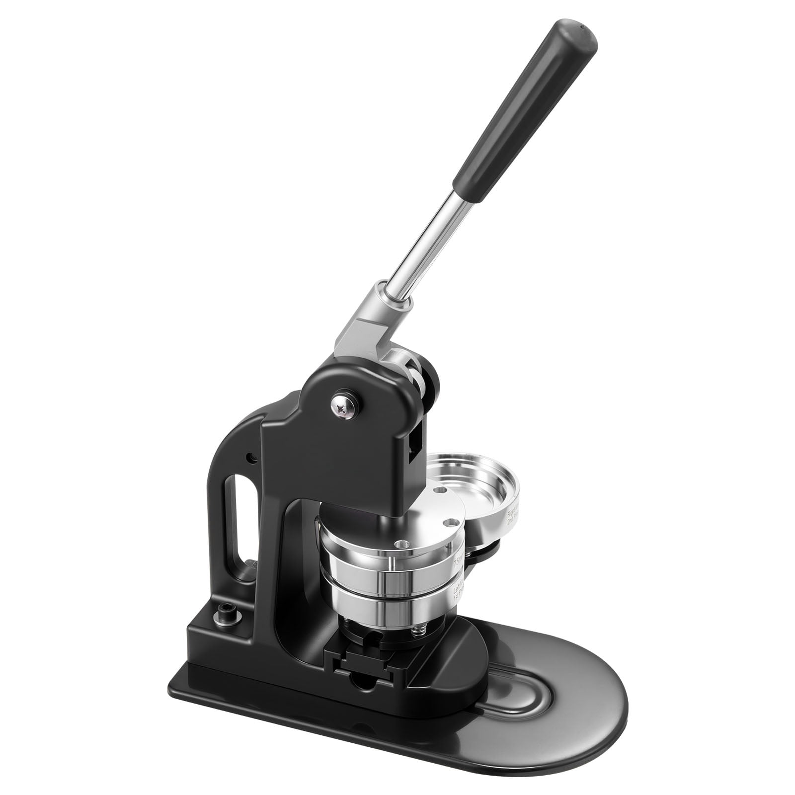 KFFKFF Button Maker Machine, 3-in-1 Badge Press with 500 Button Components, Circle Cutter, Hex Tools, and Instruction Manual, Comfortable Grip, Ideal for Custom Badges, Pins, and Keychains, Black