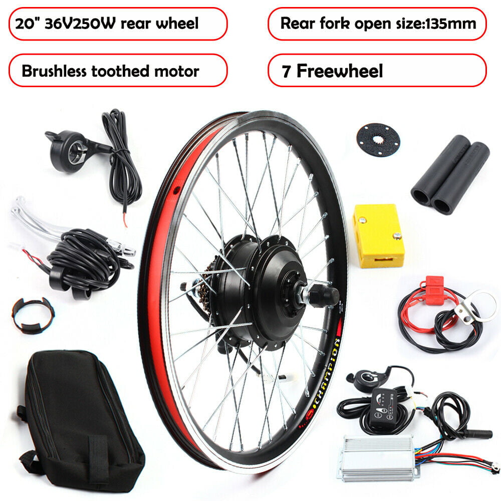 20'' Ebike 36V 250W Electric bicycle conversion kit Rear Wheel Hub Motor Rim 