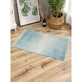 thumbnail image 3 of Blue Ombre Large Area Rug 4x6ft Woven Runner Rug,Modern Abstract Art Aesthetics Washable Living Room Bedroom Kitchen Bathroom Classroom Carpet with Tassels,Non-Shedding Indoor Outdoor Throw Door Mat, 3 of 5