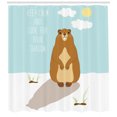 thumbnail image 3 of Ambesonne Groundhog Day Shower Curtain, Look for Your Shadow, 69"Wx84"L, Pale Blue and Ginger, 3 of 3