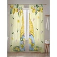 thumbnail image 5 of Sheer Curtains 96 Inches Long 2 Panels Set for Living Room, Yellow Lemons Semi Sheer Curtains for Windows, Cute Gnomes Summer Fruits Rustic Flowers Voile Window Treatments Rod Pocket Curtain, 5 of 7