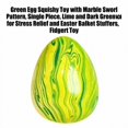 thumbnail image 2 of Green Egg Squishy Toy with Marble Swirl Pattern, Single Piece, Lime and Dark Green, for Relaxation and Easter Basket Stuffers, Squeeze Toy, 2 of 3