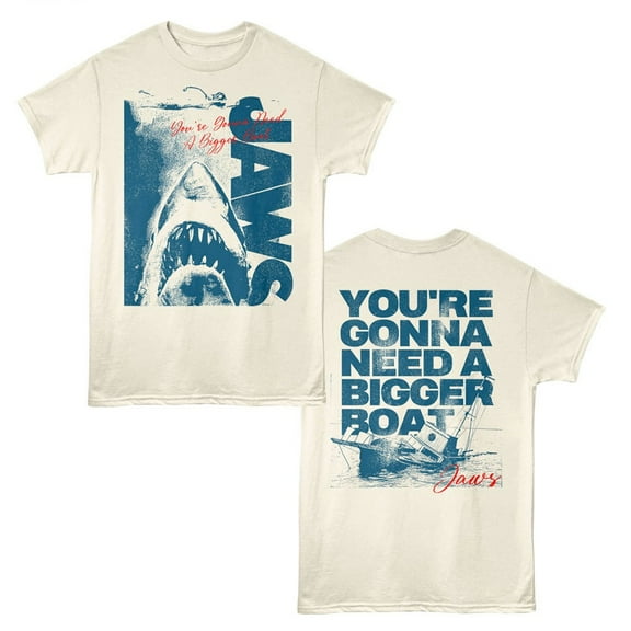 Jaws Bigger Boat Needed Men's T Shirt (Ivory, AdultS)