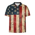 thumbnail image 4 of Men's Patriotic Polo Shirt Button Down Blouse Independence Day Tops USA Flag Printed Short Sleeve Blouses Collared Top Dressy Casual Tshirt Anti-Wrinkle&nbsp;Travel&nbsp;Polo&nbsp;Shirts, 4 of 5