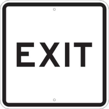 BRADY 80091 Exit Sign,18 x 18In,BK/WHT,Reflective AL