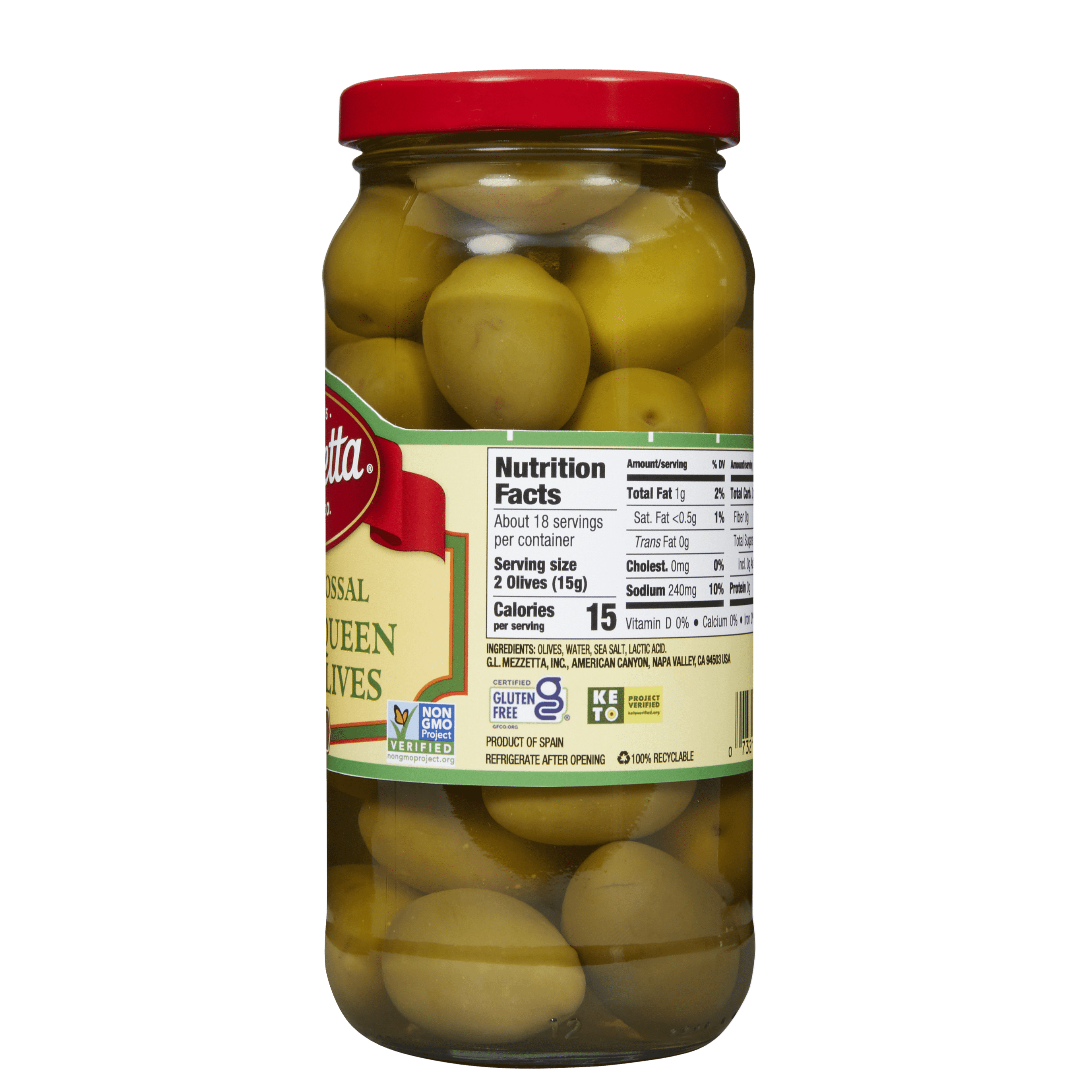 Mezzetta Super Colossal Spanish Queen Whole Olives, 10 oz Dr. Wt