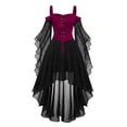 thumbnail image 3 of Abcomgle Witch Dress for Girls Size 7-8 Gothic Renaissance Butterfly Sleeve Vampire Dress for Girls Mesh Off Shoulder Winter Girls Halloween Dress, 3 of 7