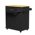 thumbnail image 6 of Glavbiku Rolling Kitchen Island Cart with Tilt-Out Trash Bin Cabinet & Drawer for Kitchen,Black, 6 of 16