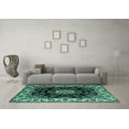 thumbnail image 3 of Ahgly Company Indoor Rectangle Medallion Turquoise Blue Traditional Area Rugs, 4' x 6', 3 of 4