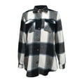 thumbnail image 6 of KOMOO Women Autumn Blouses Plaid Turn-Down Collar Button-Open Loose Shirts Long Sleeves Shirt Tops, 6 of 8