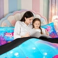 thumbnail image 5 of Manfei Pink-Blue Axolotl 7 Pieces Full Size Bedding Sets,Cute Salamander Pattern Full Size Bed in a Bag,Black Reversible, 5 of 7