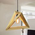 thumbnail image 2 of Lámpara colgante retro con cable ajustable para dormitorio, decoración de comedor, 32 cm, bombilla no incluida, lámpara de araña triangular de madera, 2 of 6