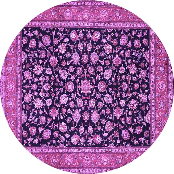 Ahgly Company Indoor Round Persian Purple Traditional Area Rugs, 4' Round