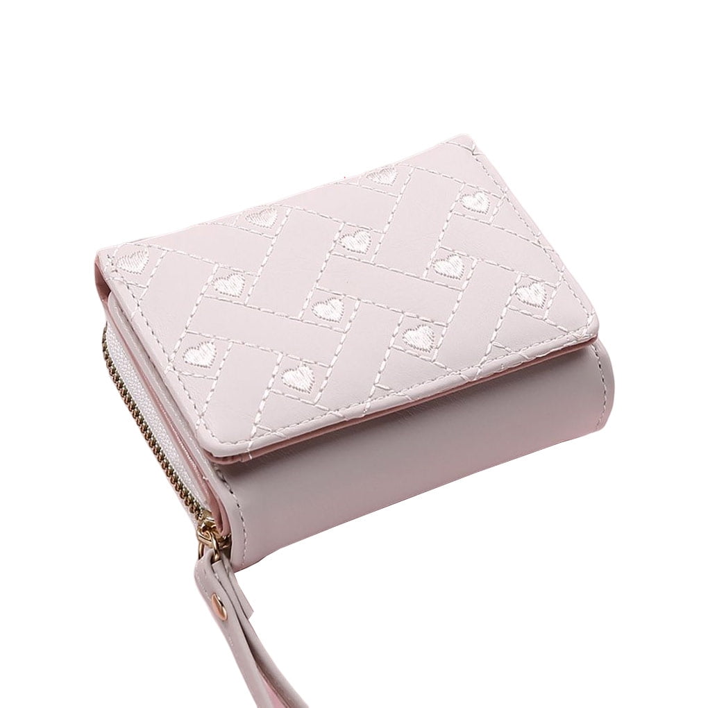 Tureclos Women Trifold Wallet Cute Luxury Female Multi-slots Wallets Portable Leather Coin Change Money Purse Gifts Card Holder Light Purple, Adult