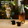 thumbnail image 4 of 3 Pack 2-in-1 Silicone Wine Stopper – Leakproof, Reusable  Pour Spout, Universal Fit for Standard Wine Bottles, Modern Black, 4 of 5