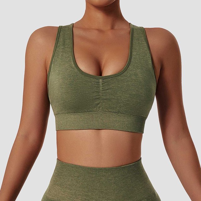 Sujetador deportivo, sujetador de entrenamiento para mujer, sujetador deportivo con cuello UU, sujetador deportivo Achieve More