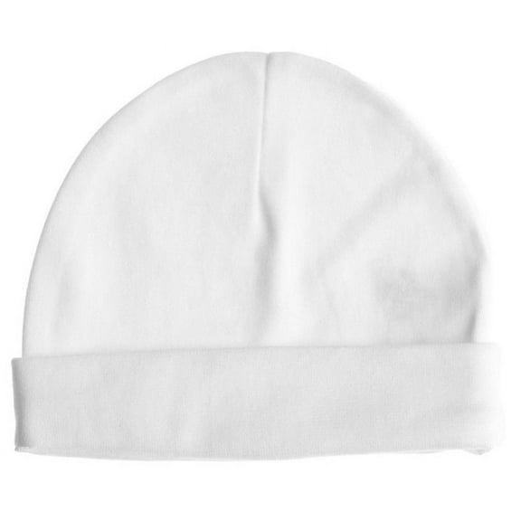 Baby Jay 100% Cotton White Baby Pull on Hat Cap Boy Girl 0-3-6-12 Month (Small, White)