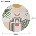 thumbnail image 6 of Orange Boho Geometric and Plant Pattern Round Tablecloth 60"x60",Wrinkle Wipeable Table Cloth for Kitchen Dining Room Picnic Patio Party, 6 of 6