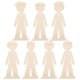 thumbnail image 3 of 7pcs Kids Craft Wood Painting Cutouts Wooden Boy Figurines For Diy Ornaments Preschool Educational Handcrafts Safe Natural Wood, 3 of 4