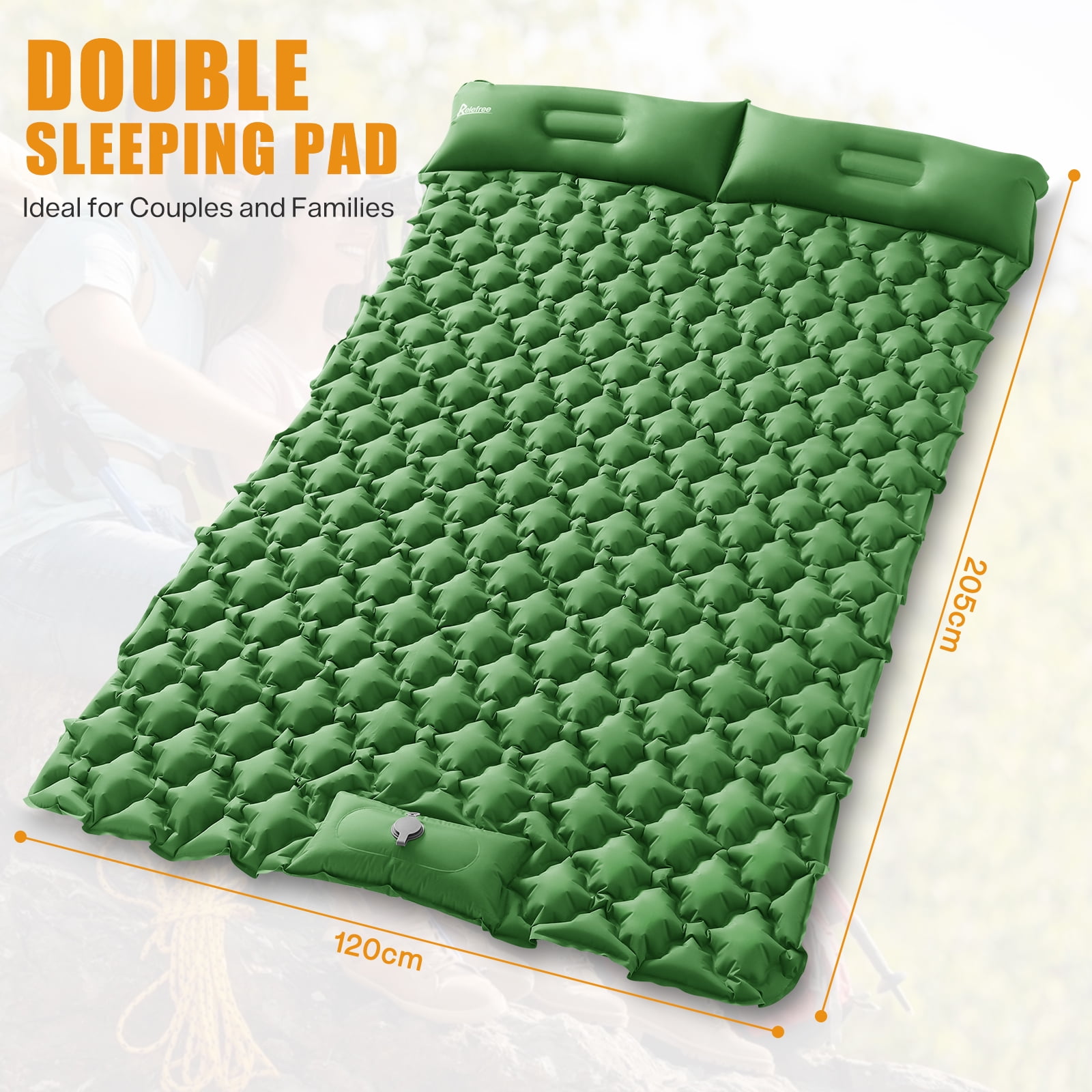 Duerer Double Sleeping Pad for Camping, Self Inflating Sleeping Mat