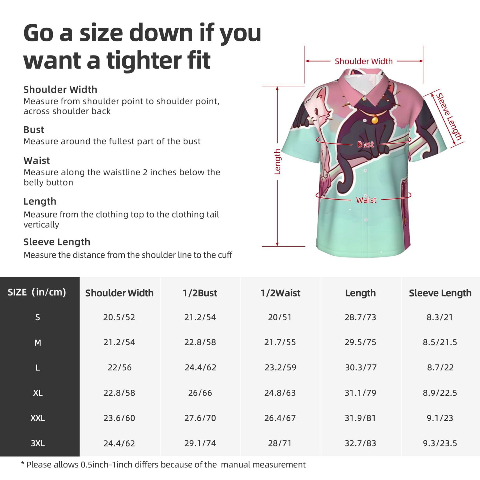 Logiee Cats On Broomstick Print Mens Hawaiian Shirts,Loose-Fit Short Sleeve Button Down Tropical Aloha Beach Shirt,Summer Vacation Wedding Tops,Large